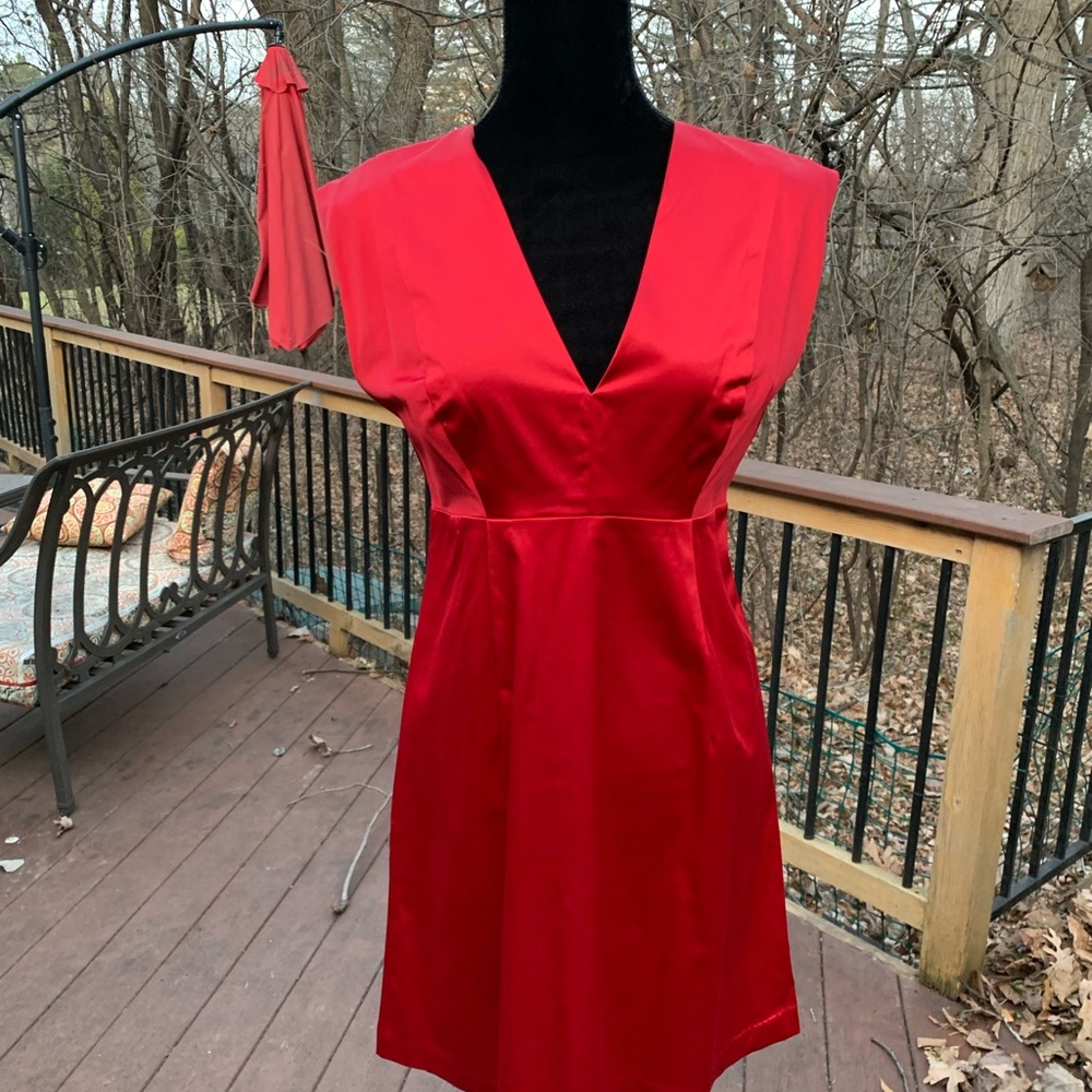 Paris Sunday Red V-neck dress